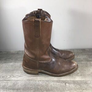Men Red Wing Pecos 1155 Leather Soft Toe Motorcycle Biker Western Boots Size 8.5